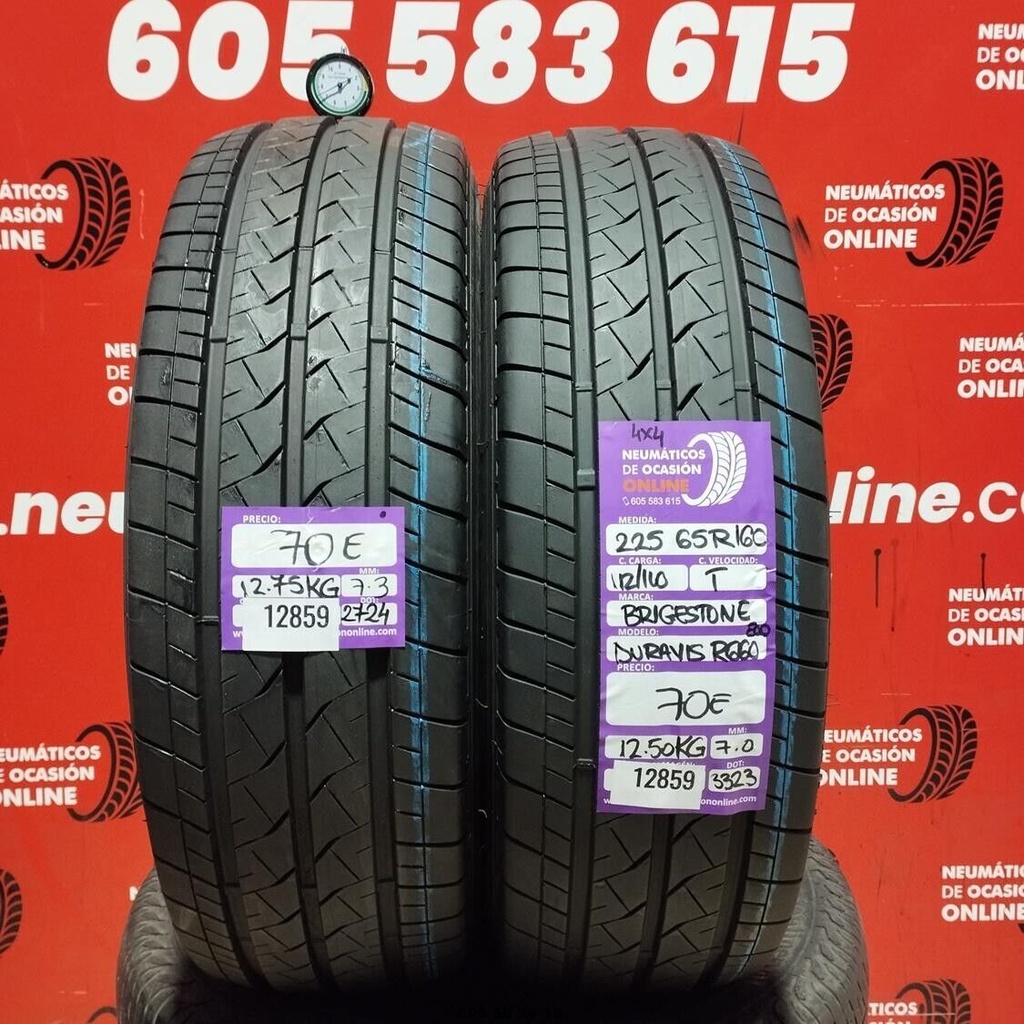 2x 225 65 R16C 112/110T BRIDGESTONE DURAVIS R660 4X4 7.3/7.0mm REF:12859