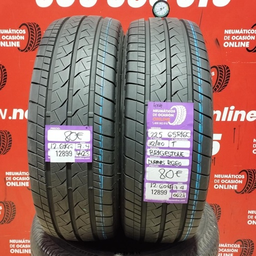 [Ref: 12899] 2x 225 65 R16C 112/110T BRIDGESTONE DURAVIS R660 4X4 7.4/7.4 mm REF:12899