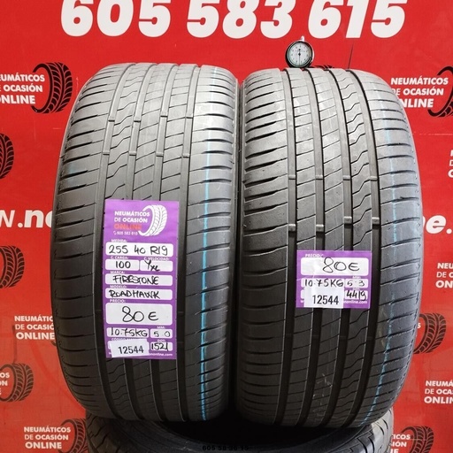 [Ref: 12544] 2x 255 40 R19 100YXL FIRESTONE ROADHAWK 5.0/5.3mm REF:12544