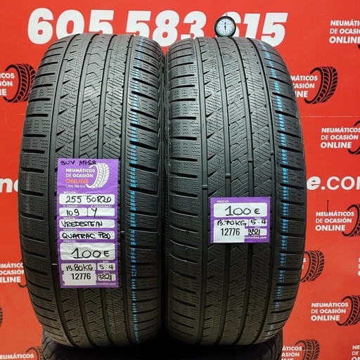 [Ref: 12776] 2x 255 50 R20 109Y VREDESTEIN QUATRAC PRO SUV M+S* 5.4/5.4mm REF:12776