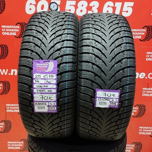 [Ref: 12777] 2x 255 65 R17 114HXL NOKIAN TYRES WR SUV M+S* 7.4/6.2mm REF:12777