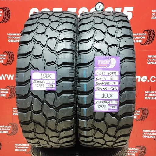 [Ref: 12852] 2x 265 70 R17 121/118Q ROCKPROOF NOKIAN TYRES M+S* 7.0/7.0mm REF:12852