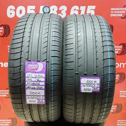 [Ref: 12712] 2x 275 50 R20 109WXL MICHELIN LATTITUDE SPORT SUV MO 5.0/5.0mm REF:12712