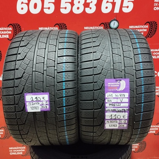 [Ref:12763] 2x 295 30 R19 100V PIRELLI SOTTO ZERO WINTER M+S* 6.0/6.0mm REF:12763