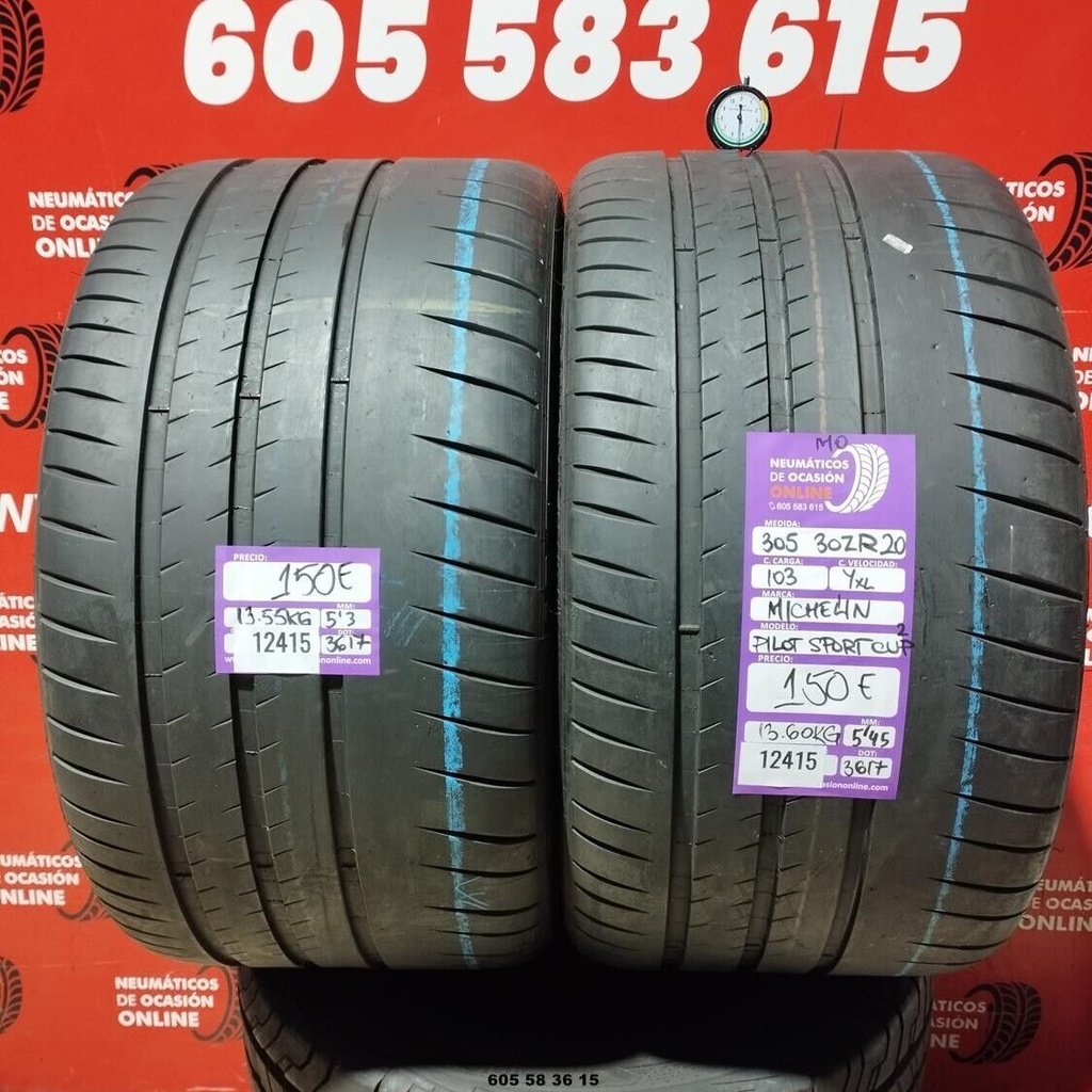 2x 305 30 Z R20 103YXL MICHELIN PILOT SPORT CUP 5.3/5.4mm REF:12415