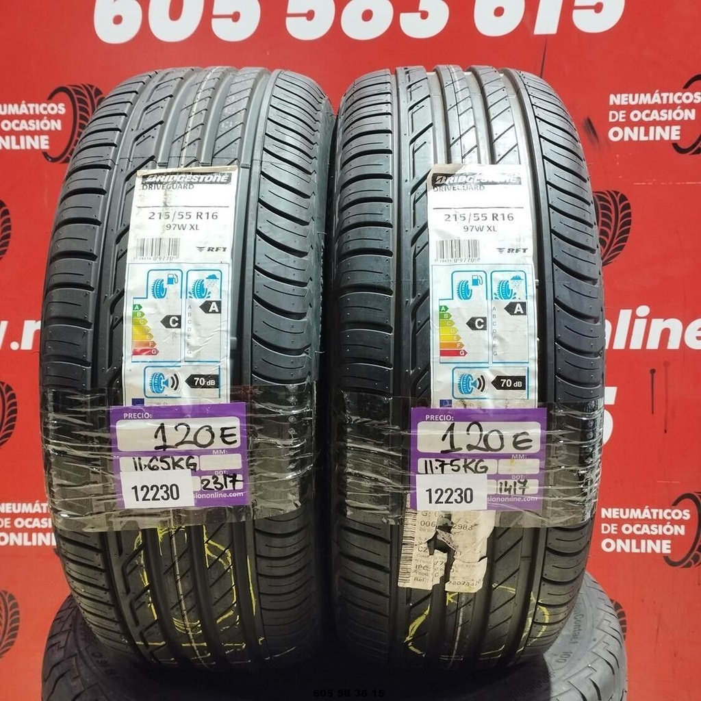 2x 215 55 R16 97WXL BRIDGESTONE DRIVEGUARD DOT:2317 (SIN USO) Ref:12230