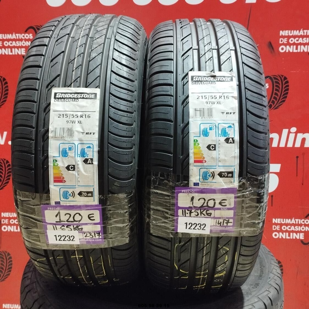 2x 215 55 R16 97WXL BRIDGESTONE DRIVEGUARD RFT DOT:2317 (SIN USO) Ref:12232