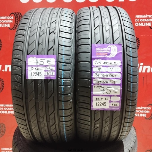 [Ref:12245] 2x 225 45 R18 91V BRIDGESTONE TURANZA T001 DOT:1515 (SIN USO) Ref:12245