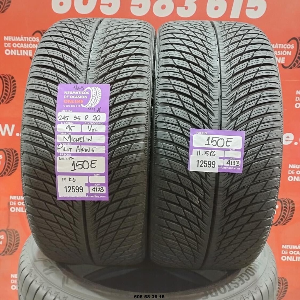 2x 245 35 R20 95VXL MICHELIN PILOT ALPIN5 M+S* NA5 DOT:4123 (SIN USO) Ref:12599