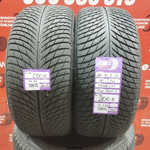 [Ref:12615] 2x 255 40 R20 101VXL MICHELIN PILOT ALPIN5 M+S* DOT:4223 (SIN USO) Ref:12615