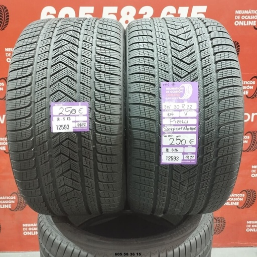 [Ref:12593] 2x 315 30 R22 107V PIRELLI SCORPION WINTER DOT:4422 (SIN USO) Ref:12593