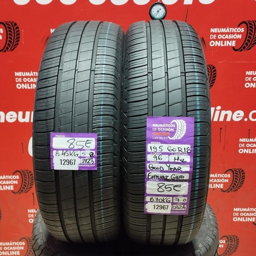 [Ref:12967] 2x 195 60 R18 96HXL GOODYEAR EFFICIENT GRIP 5.8/7.0 mm REF:12967