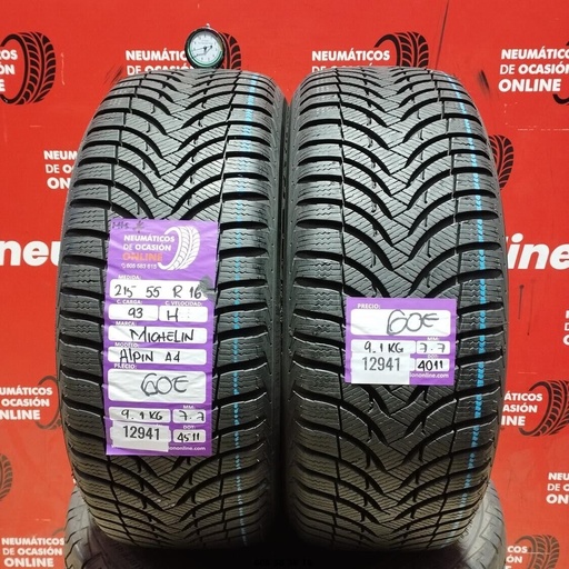 [Ref:12941] 2x 215 55 R16 93H MICHELIN ALPIN A4 M+S* 7.7/7.7mm REF:12941