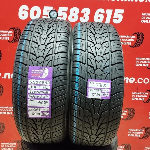 [Ref:12959] 2x 255 65 R17 114HXL ROADSTONE ROADIAN HP M+S* 7.0/7.0mm REF:12959