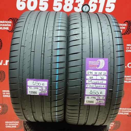 [Ref:12986] 2x 275 35 Z R22 104YXL MICHELIN PILOT SPORT4S 5.8/5.8mm REF:12986