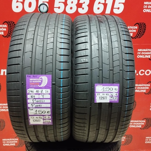 [Ref:12977] 2x 275 40 R21 107Y PIRELLI PZERO SUV RSC 5.8/5.4mm REF:12977