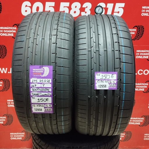 [Ref:12958] 2x 275 40 R21 107Y CONTINENTAL SPORT CONTACT6 MO SUV 5.6/6.5mm REF:12958