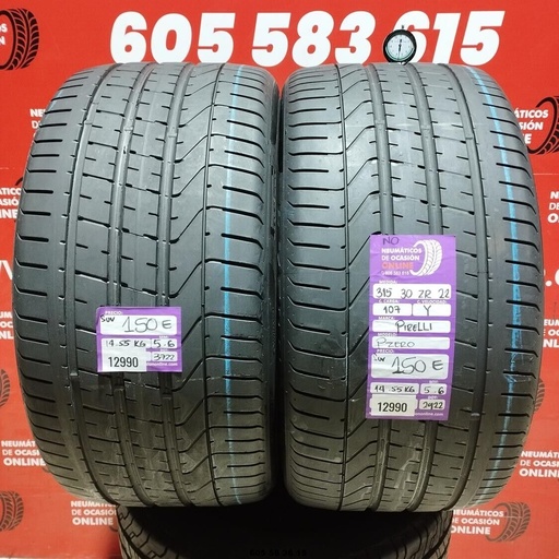 [Ref:12990] 2x 315 30 Z R22 107Y PIRELLI PZERO NO SUV 5.6/5.6mm REF:12990