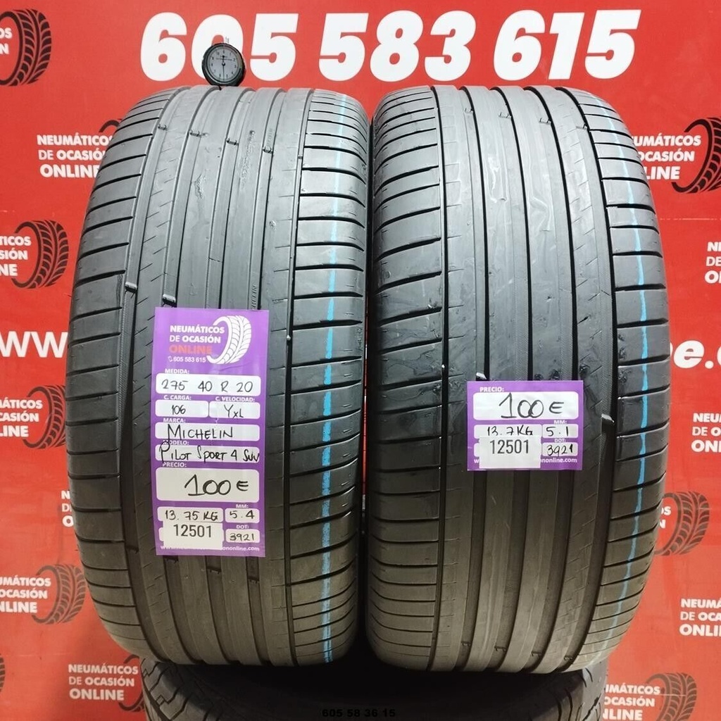 275 40 R20 106YXL MICHELIN PILOT SPORT 4 SUV 5.1/5.4mm REF:12501