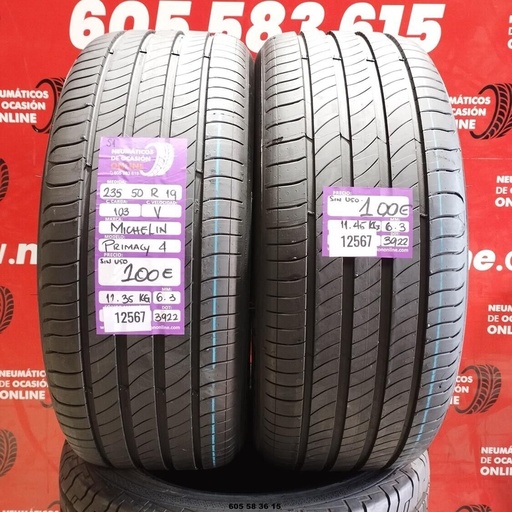 [REF:12567] 235 50 R19 103V MICHELIN PRIMACY4 S1 DOT:3922 (SIN USO) REF:12567