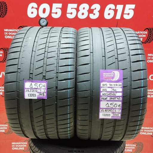 [Ref:13203] 2x 305 30 ZR20 103YXL MICHELIN PILOT SPORT 4S 7.2/6.2mm REF:13203