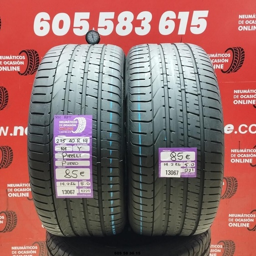 [Ref:13067] 2x 275 40 R19 101Y PIRELLI PZERO RSC RFT 5.0/5.0mm REF:13067