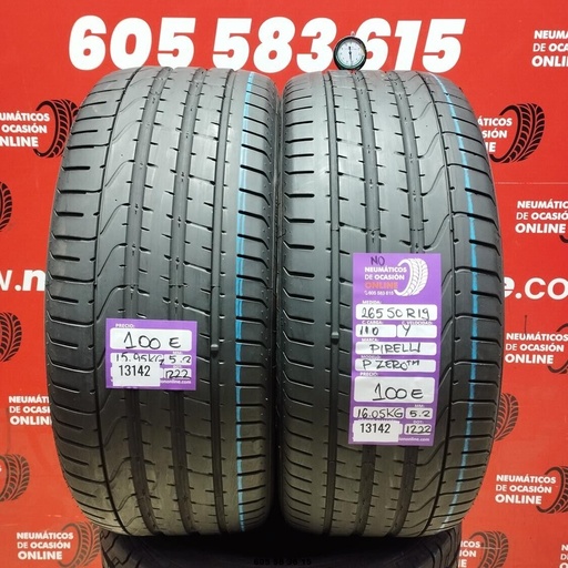 [Ref:13142] 2x 265 50 R19 110Y PIRELLI PZERO NO 5.2/5.2mm REF:13142