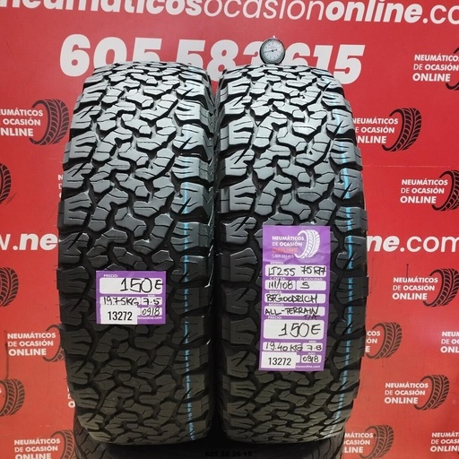 [Ref:13272] 2x 255 75 R17 111/108S BFGOODRICH ALL-TERRAIN 7.5/7.8mm REF:13272