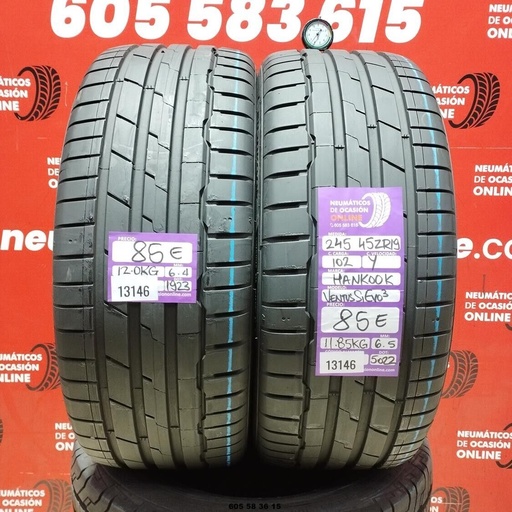 [Ref:13146] 2x 245 45 ZR19 102Y HANKOOK VENTUS S1 EVO3 6.4/6.5mm REF:13146