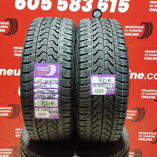 [Ref:13157] 2x 215 60 R17C 109/107T GOODYEAR ULTRAGRIP M+S* 7.0/7.8mm REF:13157