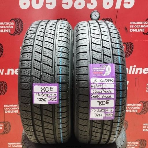 [Ref:13247] 2x 215 60 R17C 109/107T GOODYEAR CARGO VECTOR M+S* 8.8/9.3mm REF:13247