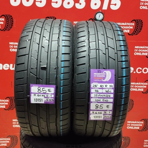 [Ref:13151] 2x 235 40 R19 96WXL HANKOOK ION EVO TO 6.1/6.1mm REF:13151