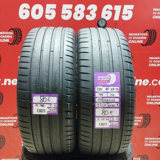 [Ref:13071] 2x 235 45 ZR19 99YXL MICHELIN PILOT SPORT4 5.0/5.0MM REF. 13071