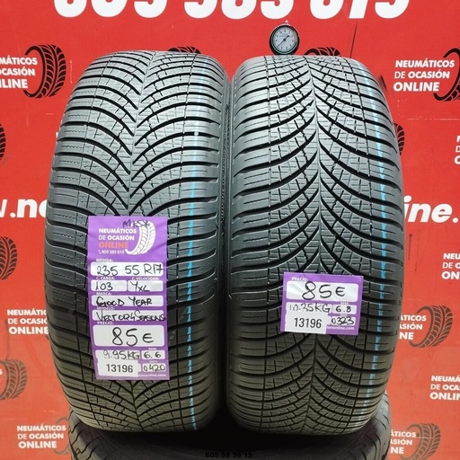 [Ref:13196] 2x 235 55 R17 103Y XL M+S* GOODYEAR VECTOR 4 SEASONS 6.6/6.8MM REF.13196