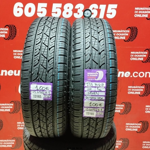 [Ref:13165] 2x 235 70 R17 111T XL M+S NEXEN RODIAN HTX 8.6/8.6MM REF.13165