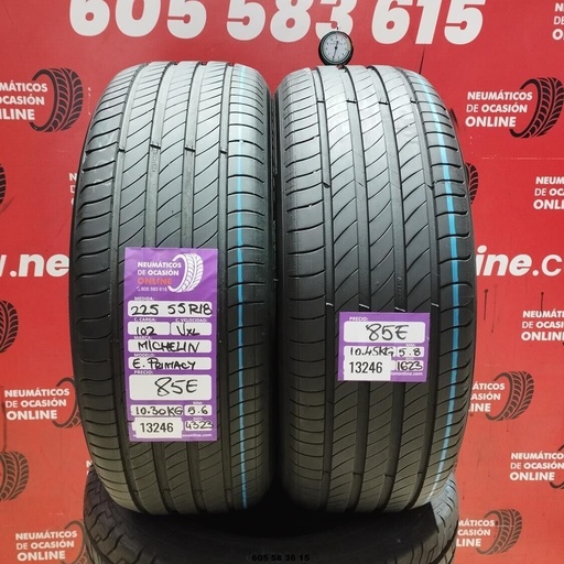 [Ref:13246] 2x 225 55 R18 102VXL MICHELIN e. PRIMACY 5.6/5.8mm REF:13246