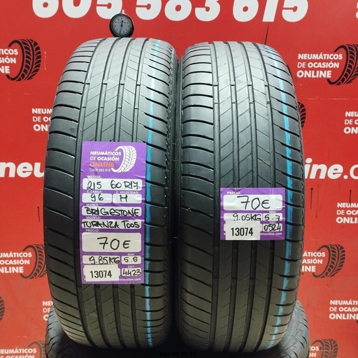 [Ref:13074] 215 60 R17 96H BRIDGESTONE TURANZA T005 5.8/5.7mm  REF:13074