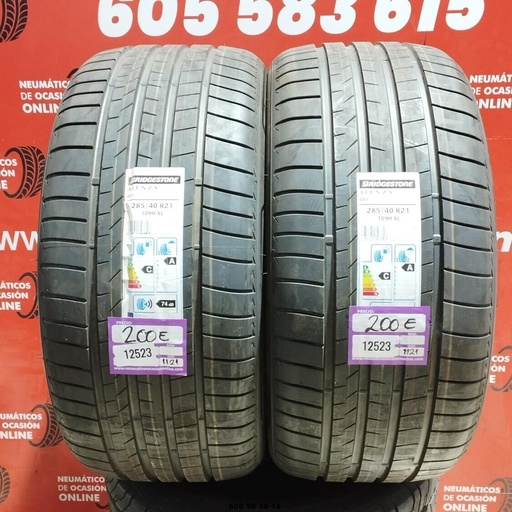 [Ref.12523] 2x 275 40 R21 109H XL BRIDGESTONE ALENZA 001  DOT: 1121  (SIN USO) Ref.12523