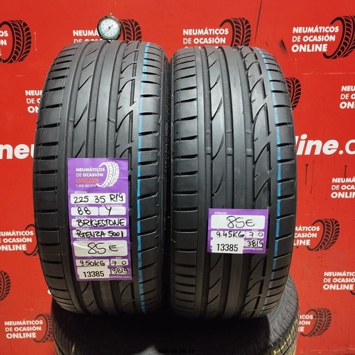 [Ref: 13385] 2x 225 35 R19 88Y BRIDGESTONE POTENZA 5001 7.0/7.0mm REF:13385