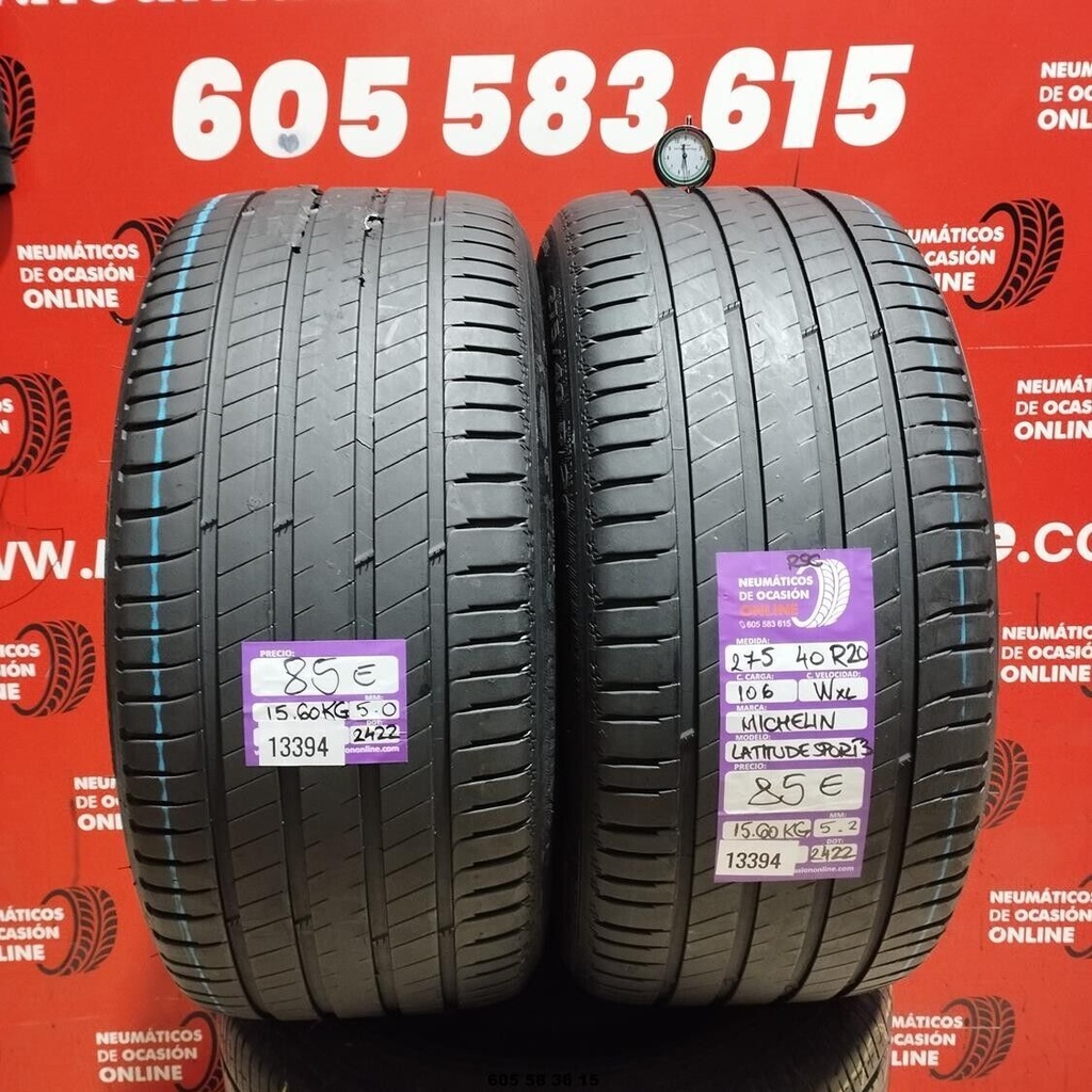 2x 275 40 R20 106W XL MICHELIN LATITUDE SPORT3 RSC  5.0/5.2MM REF. 13394