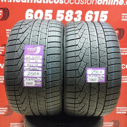 [Ref.13637] 2x 315 30 R21 114W XL Pirelli Sotto Zero Winter Dot : 22/22 (Sans Use) Ref.13637