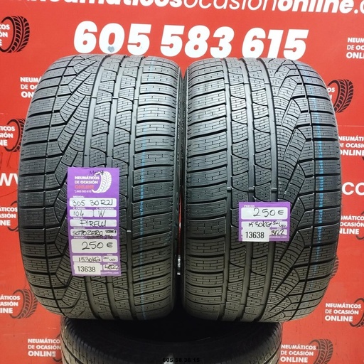 [Ref.13638] 2x 305 30 R21 114W XL Pirelli Sotto Zero Winter Dot : 22/22 (Sin Uso) Ref.13638