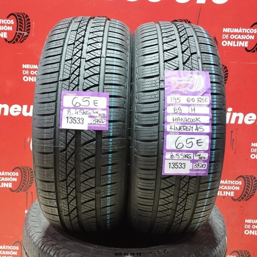[Ref.13533] 2X 195 60 R16 89H HANKOOK KINERGY 4S M+S* DOT: 20/20 (SIN USO) Ref.13533