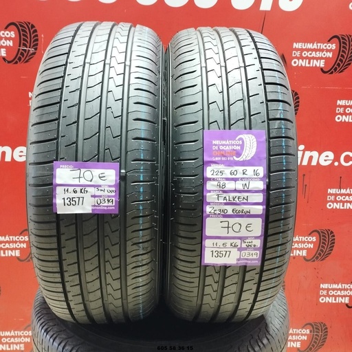 [Ref.13577] 2x 225 60 R16 98W Falken ZE310 Ecorun Dot:19/19 (Ohne Verwendung) Ref. 13577
