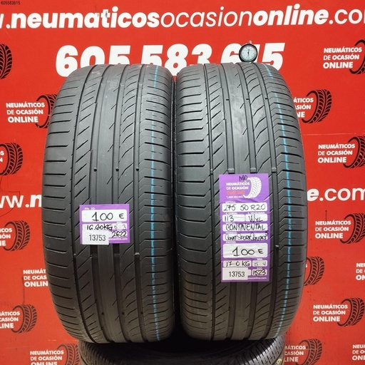 [Ref:13753] 2x 275 50 R20 113W XL CONTINENTAL CONTI SPORT CONTACT5 MO 5.3/5.4MM REF. 13753
