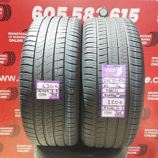 [Ref:13784] 2x 275 50 R20 113V XL PIRELLI SCORPION ZERO TM MO M+S 6.3/6.3MM REF. 13784